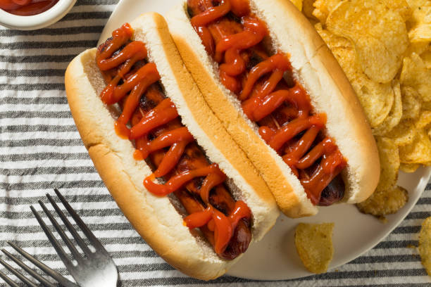 istock American Hot Dog with Ketchup 1270120878
