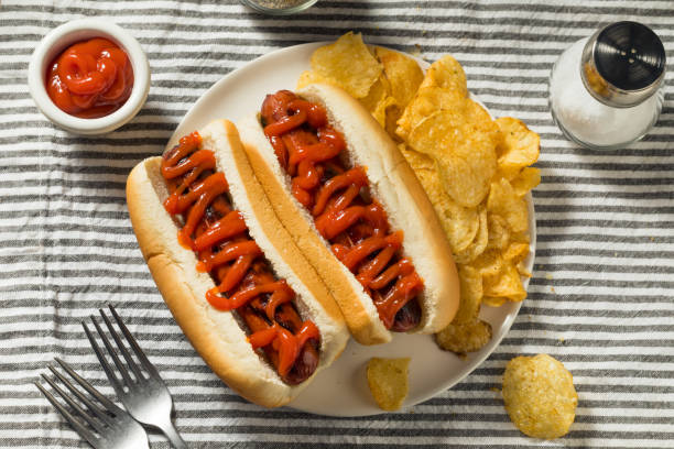 istock American Hot Dog with Ketchup 1270122009
