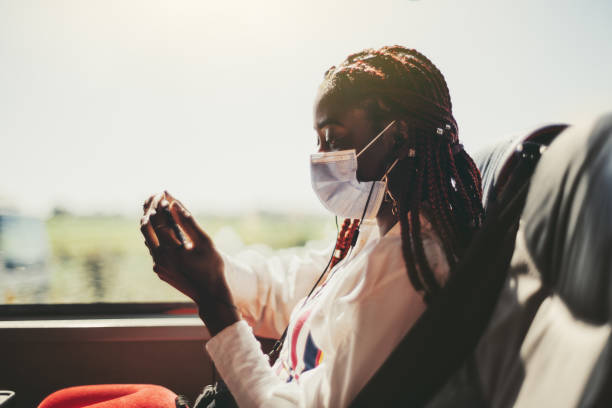 istock Black girl in intercity regular bus 1270122131