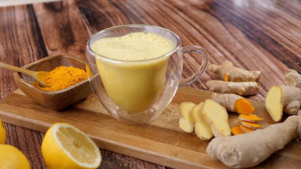 istock Immunity Boosting Antivirus Drink. Healthy Turmeric Latte Drink In A Glass Cup 1270124763