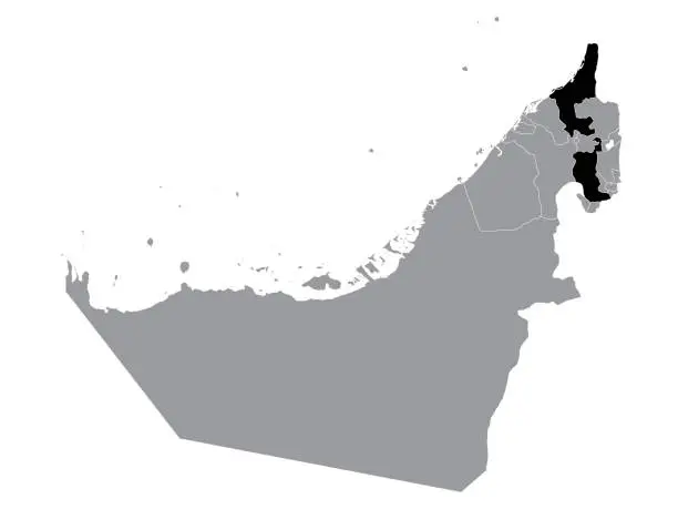 Vector illustration of Location Map of Ras Al Khaimah Emirate