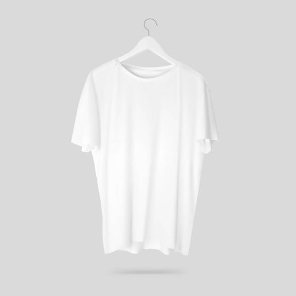 istock Realistic mockup of a white shirt on a hanger. Vector illustration. 1270129359
