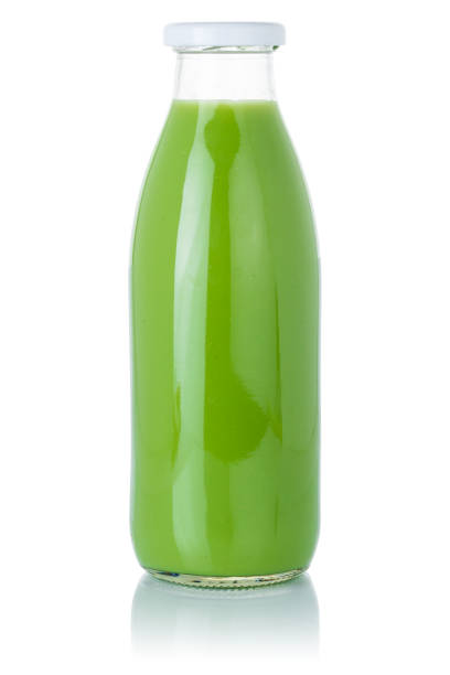 istock Kiwi green smoothie fruit juice drink in a bottle isolated on white 1270131502