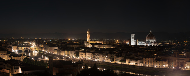 Hi resolution panorama of Florence at night