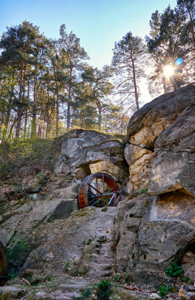 ブランケンブルクの岩の間のレジシュタイン工場。ハルツ国立公園。ザクセン=アンハルト州(ドイツ) - regenstein ストックフォトと画像