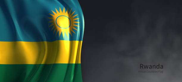 istock rwanda flag. african countries flag with smoky background. 1270142986