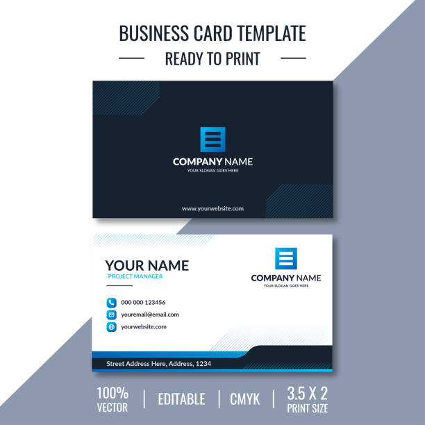 творческий современный шаблон визитных карт для бизнеса - identity advertise business card id card stock illustrations