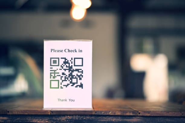 istock Code badge for checking in to sign in to a location for tracking infected groups 1270143917