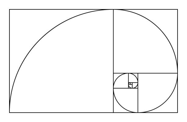 黄金比幾何学的概念。フィボナッチスパイラル。ベクターの図。 - logarithmic点のイラスト素材／クリップアート素材／マンガ素材／アイコン素材