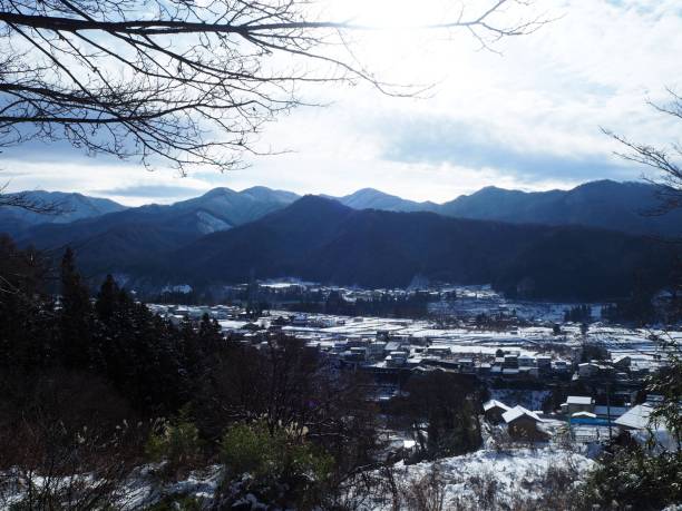 istock Winter mountain town Japan 1270145323