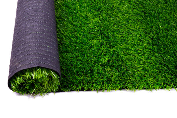 istock artificial green lawn, floor covering, artificial grass roll isolated on white background 1270145443