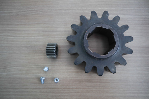 Pinoin and  gear with nut.