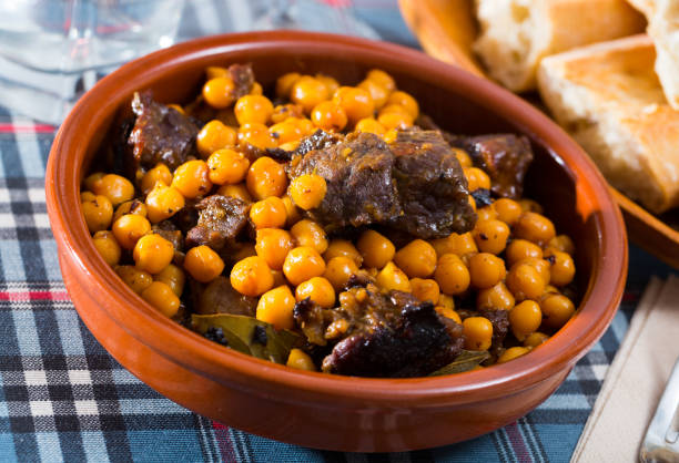 istock Tasty beef stew with chickpeas closeup 1270150736