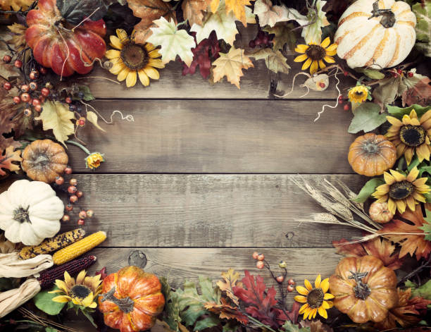 istock Autumn background on wood 1270160692