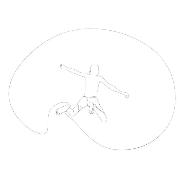 Vector illustration of Young boy jumping from a high place