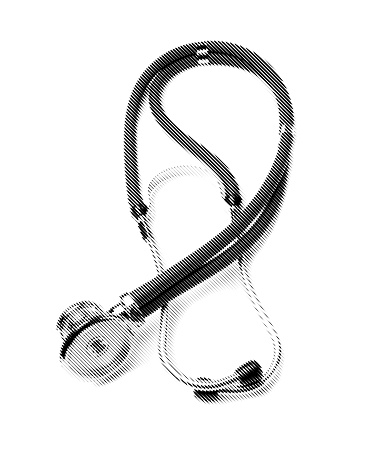 Stethoscope on white background with engraving technique\n\nTo remove white background in Photoshop, simply drag image on top of a photo as a new layer. Set Blend Mode to MULTIPLY. Set Blend Mode to DIVIDE to make image white. Experiment with ALL Blend Modes.  \n\nIt is ideal for quickly adding elements to composite images or solid colors! No clipping paths or masking needed!