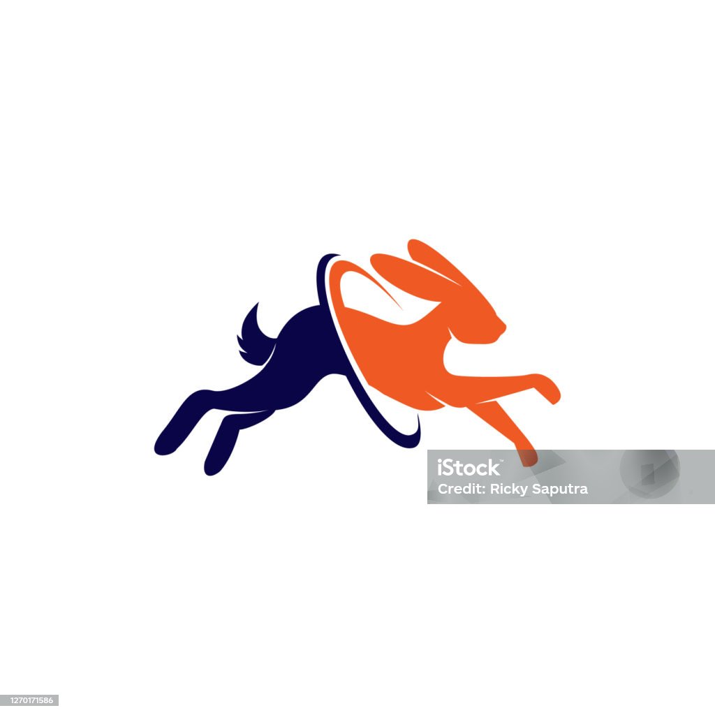 Jumping Rabbit Vector Symbol Stock Illustration - Download Image Now ...