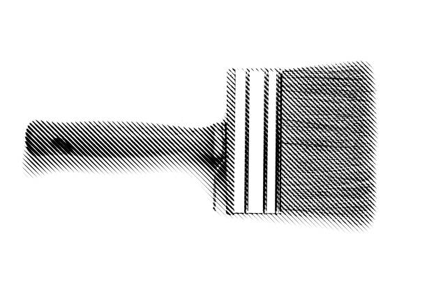 Clean paint brush on the white background with copy space