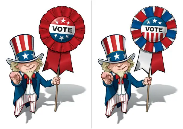 Vector illustration of Uncle Sam I Want You to Vote