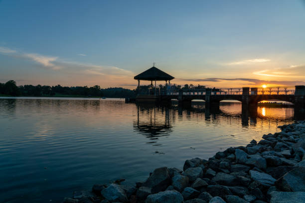 istock Lower Peirce Reservoir Pavilion during beautiful sunset 1270175827