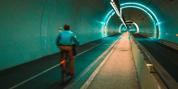 Croix-Rousse Tunnel in Lyon city