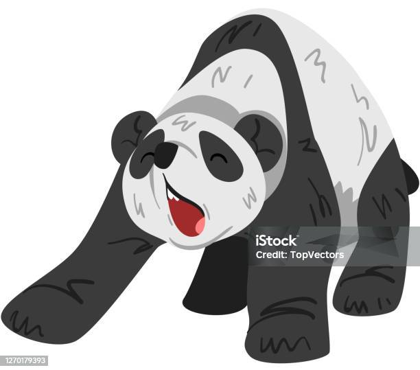 Cute Panda Bear Funny Wild Animal With Open Mouth Cartoon Style Vector  Illustration On White Background Stock Illustration - Download Image Now -  iStock