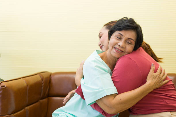 istock Daughter came to visit the sick mother. 1270180953