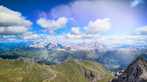 istock Dolomite Mountains aerial view from Marmolada, Italy 1270182660