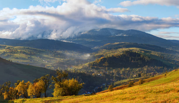 istock Fantastic green hills glowing by sunlight. Dramatic morning scenery. Carpathian, Ukraine, Europe. Beauty world. 1270186441