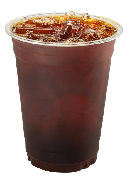 istock Realistic plastic cup on white background. Isolated Mock up Cold beaverage di cut with cliping path. Template block with blank space. Iced fresh coffee Aroma Americano. 1270188056