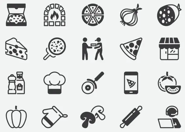 Vector illustration of Pizza, Food, Delivery, Junk-food ,Fast food , Bakery  , Restaurant ,Cooking ,Food,Pixel Perfect Icons