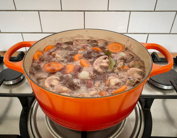 istock Beef Bourguignon cooking on the stove 1270189125