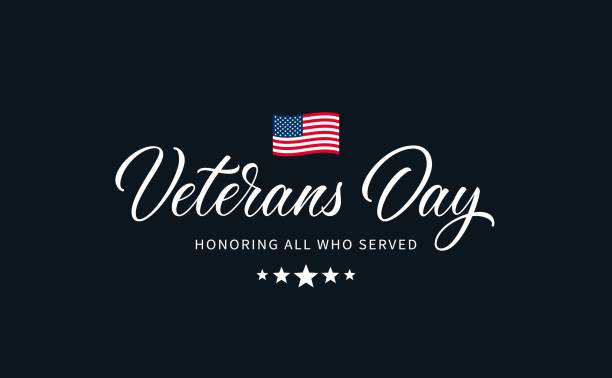 illustrations, cliparts, dessins animés et icônes de texte de la journée des anciens combattants avec lettrage « honorer tous ceux qui ont servi ». - us veterans day