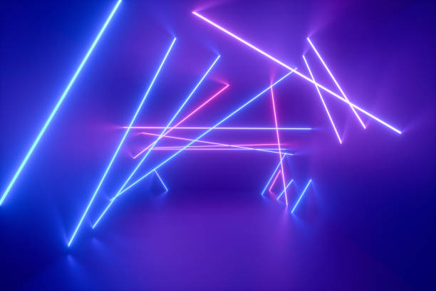istock 3d abstract background with ultraviolet neon lights, glowing lines 1270194521