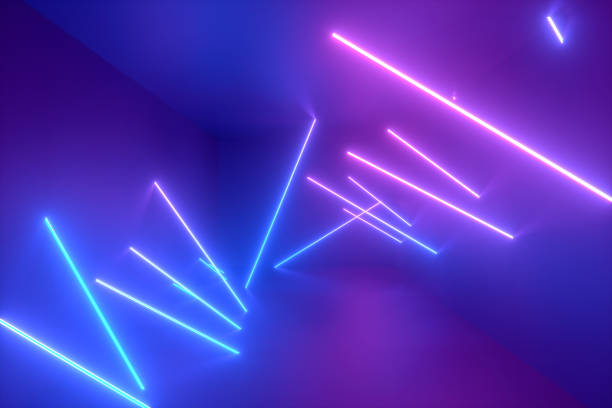 istock 3d abstract background with ultraviolet neon lights, glowing lines 1270194603