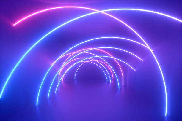 istock 3d abstract background with ultraviolet neon lights, glowing lines 1270194672