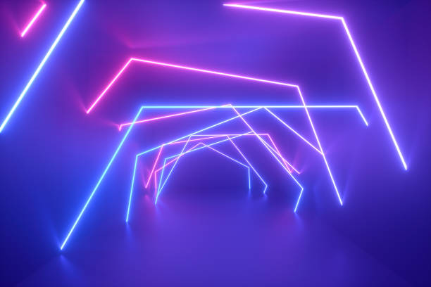 istock 3d abstract background with ultraviolet neon lights, glowing lines 1270194874