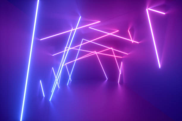 istock 3d abstract background with ultraviolet neon lights, glowing lines 1270195485