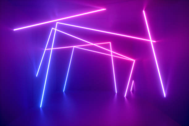 istock 3d abstract background with ultraviolet neon lights, glowing lines 1270195731