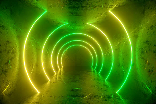 istock 3d abstract background with ultraviolet neon lights, glowing lines 1270200111