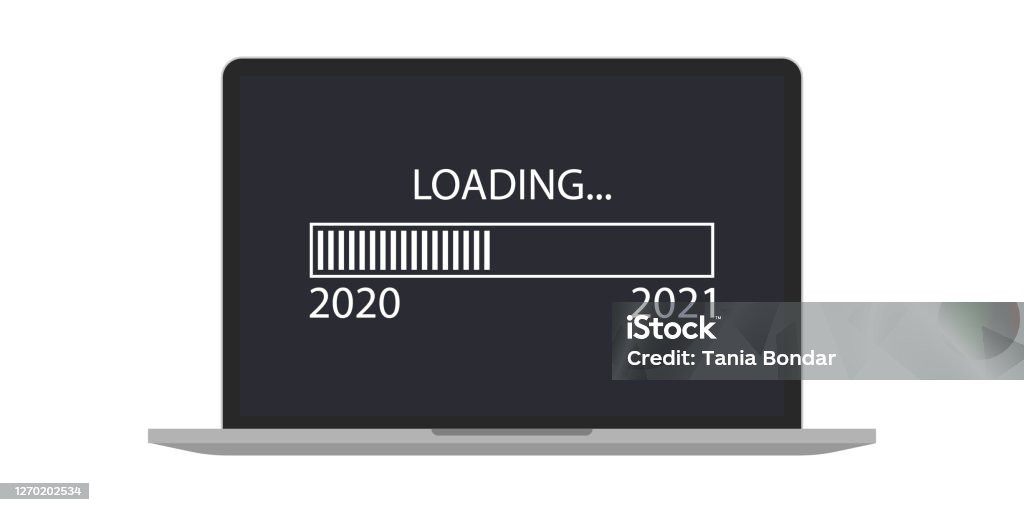2020 Loading Screen Loading 2021 Year Bar In Screen Device Stock Illustration - Download ...