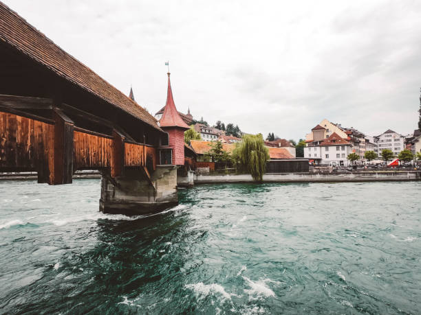 istock Lucerne Switzerland Reuss Chapel bridge on a cloudy day 1270206640
