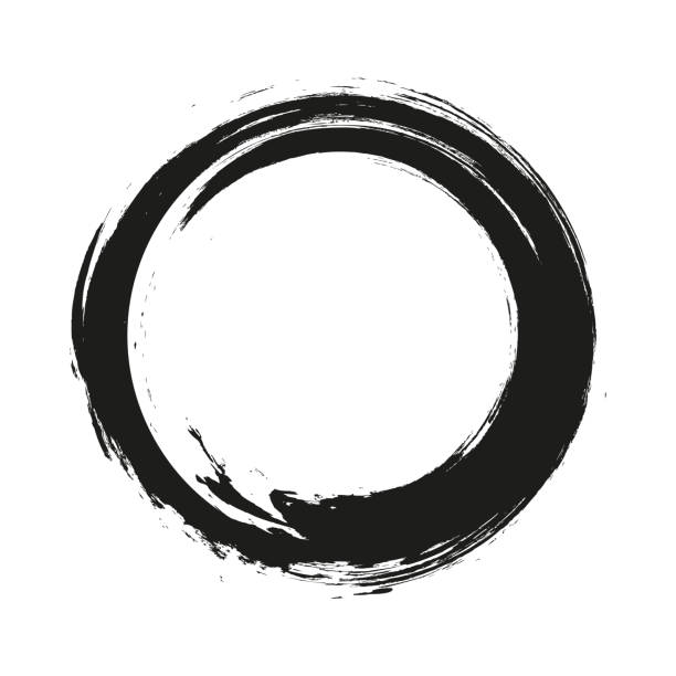 istock vector brush strokes circles of paint on white background. Ink hand drawn paint brush circle. Logo, label design element vector illustration. Black abstract circle. Frame. 1270210156