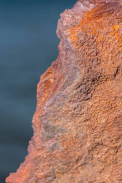 Detailed closeup macro photo of rust on the HMQS Gayundah shipwreck at Woody Point, Queensland