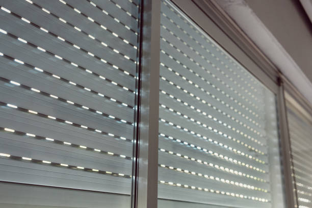 istock Venetian blinds on glass windows 1270213193