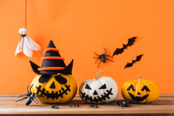 istock Funny Halloween day decoration ghost party 1270215804