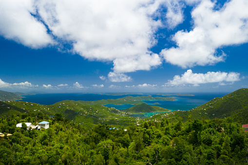 Aerial View of coral bay, St. John,Virgin Islands