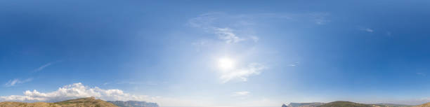 istock sky part of panorama with clouds, without ground, for easy use in 3D graphics and panorama for composites in aerial and ground spherical panoramas as a sky dome 1270217111