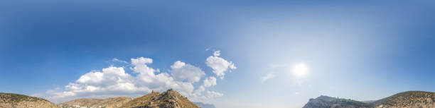 istock sky part of panorama with clouds, without ground, for easy use in 3D graphics and panorama for composites in aerial and ground spherical panoramas as a sky dome 1270217143