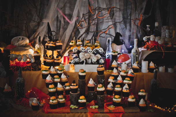 istock Candy bar with sweets for the celebration of Halloween 1270217278
